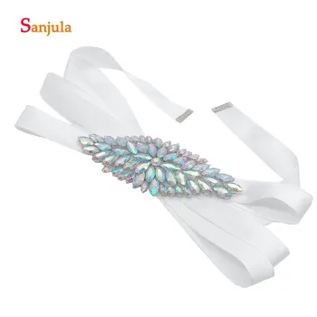 

Dark Green Satin Sash Belt Formal Dress Accessories 2019 Rhinestones Cute Wedding Dress Belt Decoration cinturon fiesta B39