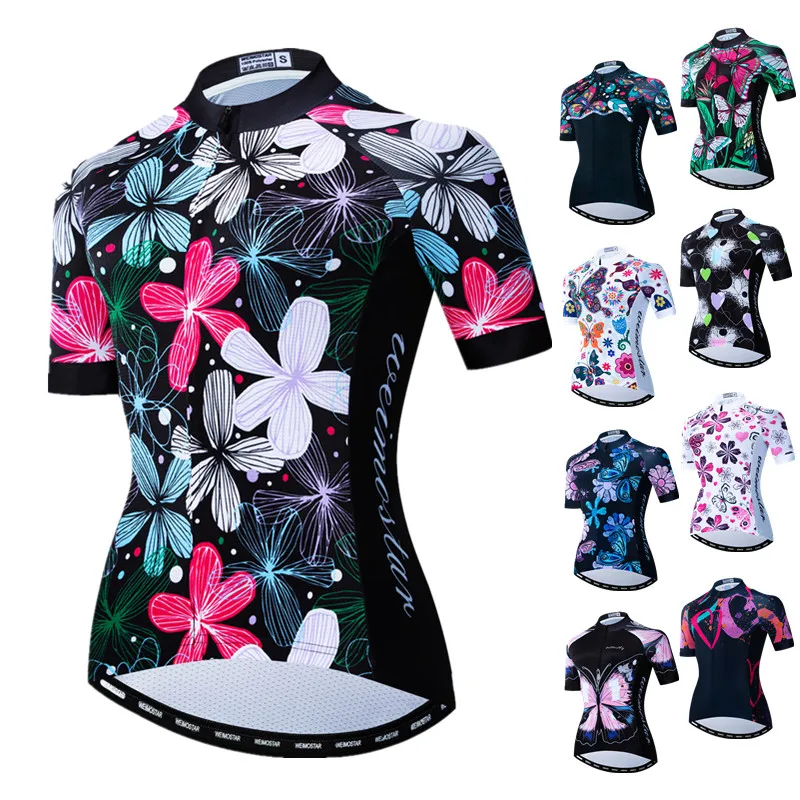 Weimostar Women's Cycling Jersey Breathable Shirt Mountain Clothing Bike Top MTB Road Jersey Short Sleeve