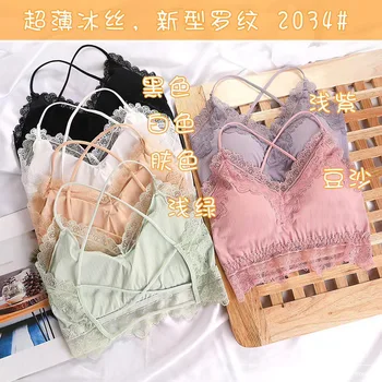 

GIRL'S Beauty Back Camisole Wrap-around Online Celebrity Hot Selling Students Lace Viscose Breathable Tube Top Underwear W