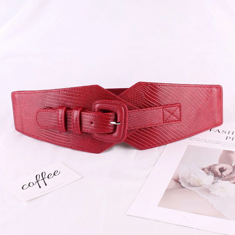 Женский корсет со змеиным узором и пряжкой эластичный широкий пояс в стиле ретро