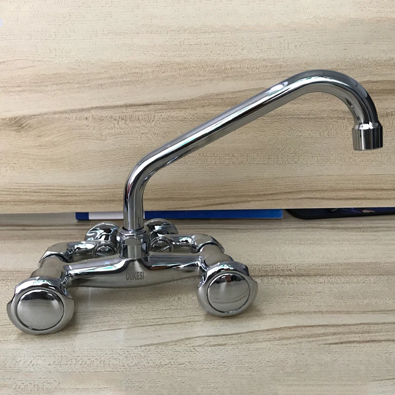 

OUKESI Wall Mount Commercial Kitchen Faucet,Chrome Finished