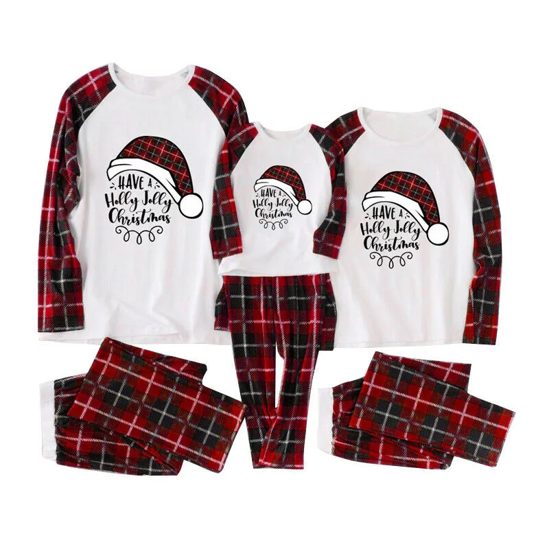 Одинаковые комплекты для семьи, теплая зимняя домашняя пижама для отдыха, Рождественский комплект, одежда для сна для мамы, папы и детей - Цвет: Красный