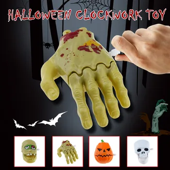 

Halloween Simulation Clockwork Gift Wind Up Ghost Hand Pumpkin Bounce Toy Educational Toys Halloween Decoration Scary Props