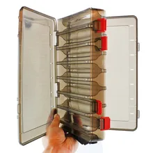 Двухсторонняя коробка для рыболовных снастей 14 отсеков рыболовная приманка крючок держатель Чехол прозрачный ящик для рыбы с отверстием для слива рыболовный инструмент