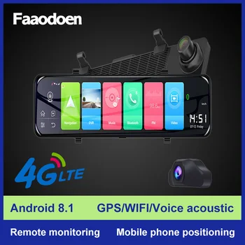 

Voice Control New Triple screen 4G Android8.1 Car RearView Mirror Camera 12” ADAS DVR Dash Cam Auto video recorder