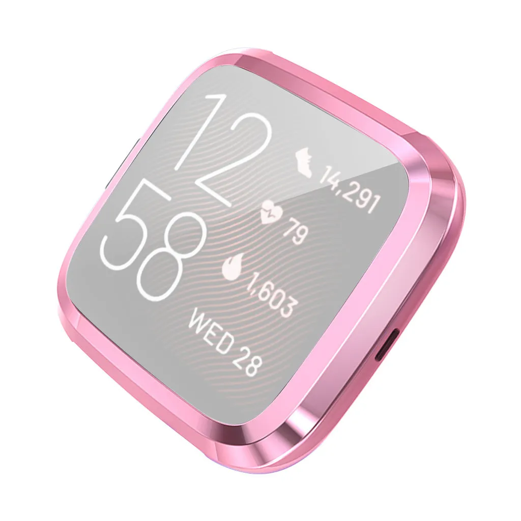 Ультратонкий гальванический прозрачный мягкий ТПУ чехол для Fitbit versa 2