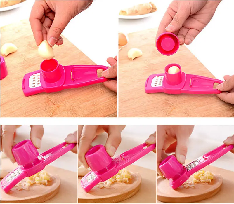 Garlic Slice Random Color Multifunction Kicthen Tools Original Garlic Mince Dishwasher Safe Creative Useful Garlic Press