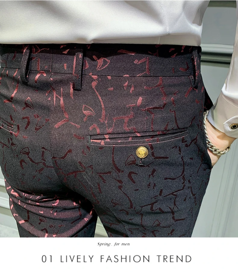 Мужские Платье Брюки мужские s печати для бизнес на каждый день Slim Fit лодыжки длина Pantalon A Carreau Homme классический винтажный костюм брюки Свадебные