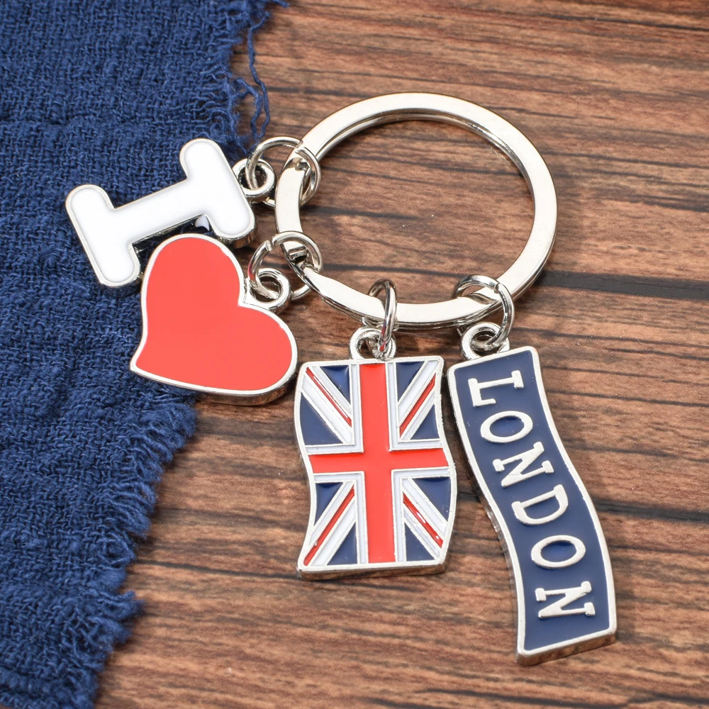 Vicney I LOVE LONDON модная цепочка для ключей Британский кулон в форме флага брелок для друзей цинковый сплав Лондон Путешествия Сувенирный брелок подарки