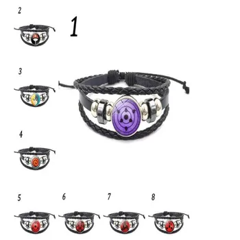 

Uchiha Clan Rinnegan Sharingan Eye Bracelet Anime Naruto Braided Leather Bracelet Cosplay Jewelry