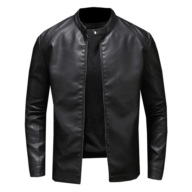 Новые осенние куртки и пальто Мужская куртка из искусственной кожи для мужчин модные жакеты En Cuero Casaco Masculino Повседневная одежда на молнии