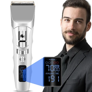 

Professional Digital Hair Trimmer Electric Hair Clipper Shaver Beard Hair Trimmer Cutting Machine LCD Display Rechargeable Men's
