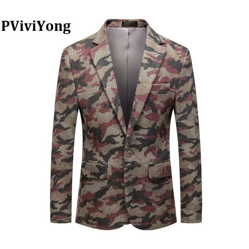 Бренд PViviYong,, высококачественный мужской костюм, топ, банкетные, вечерние, Мужской Блейзер, камуфляжный, индивидуальный костюм, пиджак, мужское пальто, 602