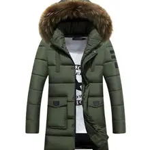 Мужское пальто с хлопковой подкладкой, зимнее молодежное пальто средней длины в Корейском стиле, модное приталенное красивое хлопковое пальто, толстое хлопковое пальто