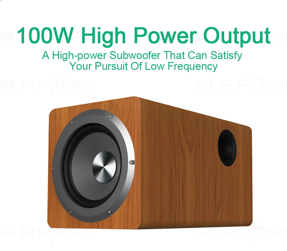 Active HIFI Subwoofer 6.5 Inch Woofer 100W Audio Speaker for Amplifier