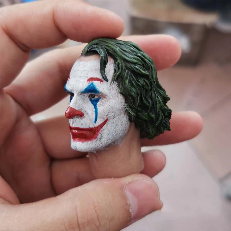In Stock Collectible 1/6 Scale Joker Joaquin Phoenix Clown Makeup Head Sculpt Carved for 12" Action Figure Dolls Toy Accessory