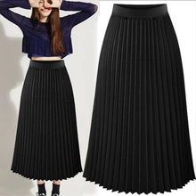 Новая женская однотонная плиссированная длинная повседневная юбка Faldas Mujer Moda