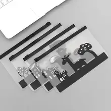 1 шт. Животные Слон лиса Жираф белка скраб бумаги дети E2094 A5 Прозрачная ПВХ папка-Чехол