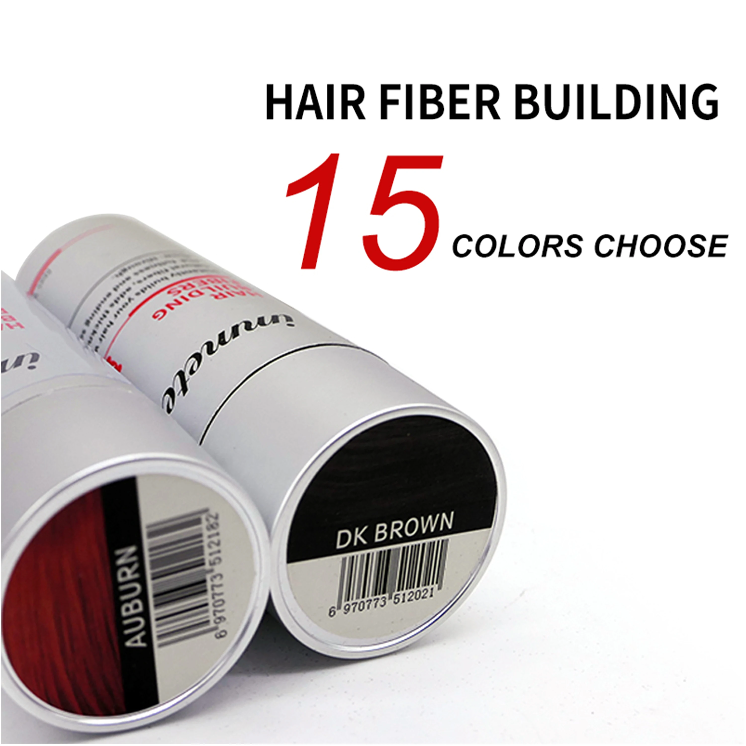 Black/Dark Brown/Med Brown 14 Colors Hair Building Fibers Powder Hair