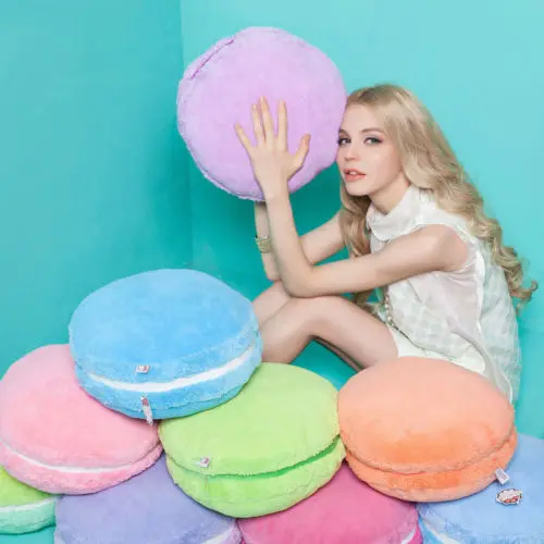 24 Styles Popular Round Soft Plush Filled Pillow Soft Cushion 15'' Macaron Shape Gift Home Decor Kids Toys Girls Birthday Gifts 2