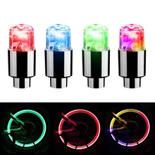 Bouchons de Valves de pneus colorés, lumière néon, pour voiture, moto, vélo, Hub LED, lampe de cyclisme, éclairage nocturne 