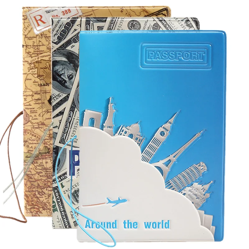 Aroud The World Обложка для паспорта, кошелек, сумка для путешествий, аксессуары для женщин и мужчин, ПУ кожа, ID, держатель адреса, портативный чехол для карт-интернатов