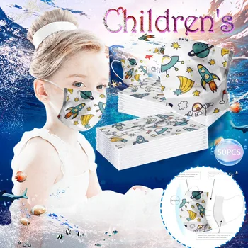 

50PC Children's Fashion Children's Mask In Stock Kids Disposable Face Mask 3ply Ear Loop Face Masks mascarillas reutilizable