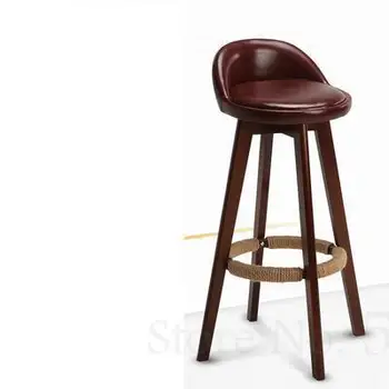 

Solid wood bar chair modern minimalist high bar bar stool home bar stool front desk cash register chair bar chair