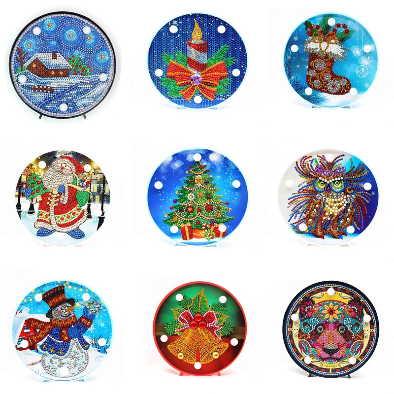 

Special Shaped Diamond Painting LED Lamp Light Christmas 5D Diamond Embroidery Mosaic Owl DIY Unfinished Kit