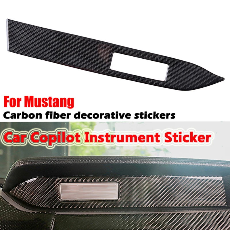 

Car Copilot Instrument Panel Trim Real Carbon Fiber Sticker Fit For Ford Mustang 2015-2019 Decorative Interior Accessories LHD