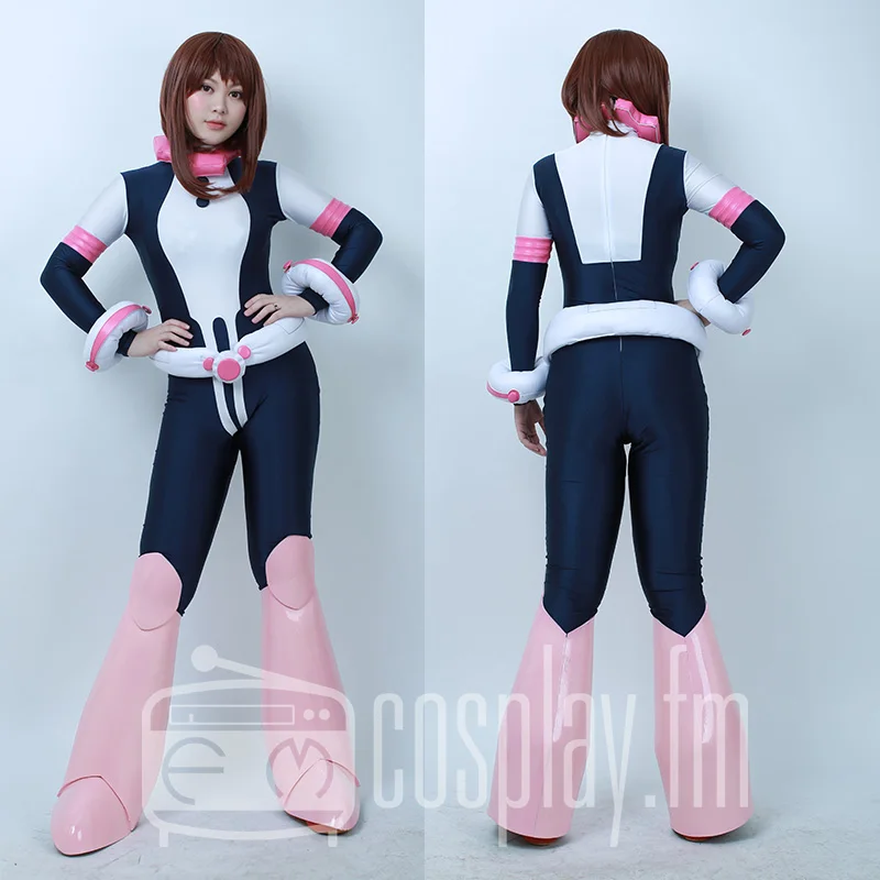 Мой герой Academy Ochaco Uraraka боевая униформа комбинезон Хэллоуин Косплей Костюм+ пояс+ браслет+ шеи S-XL