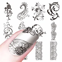 WUF 1 лист на выбор переводные наклейки для воды наклейки для нейл-арта очаровательные DIY кружевные цветочные дизайнерские модные аксессуары