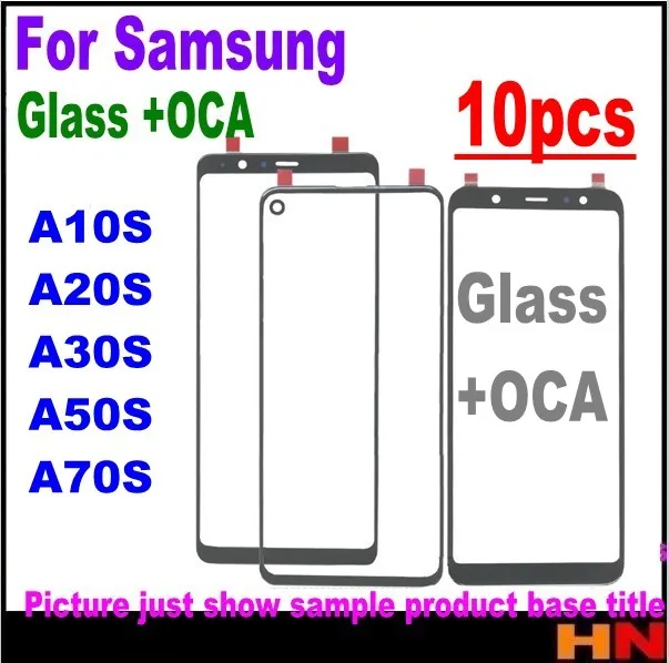 10PCS wholesale Front Glass Lens with OCA Glue For Samsung Galaxy A10S A20S A30S A50S A70S Screen Touch panel Replacement | Мобильные