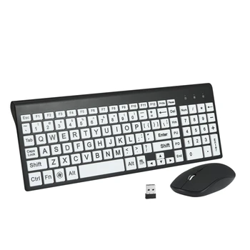 

Wireless Keyboard Mouse 2.4G USB Ergonomic Compact Whisper Quiet for PC Computer Notebook Laptop, Windows XP/Vista/7/8/10