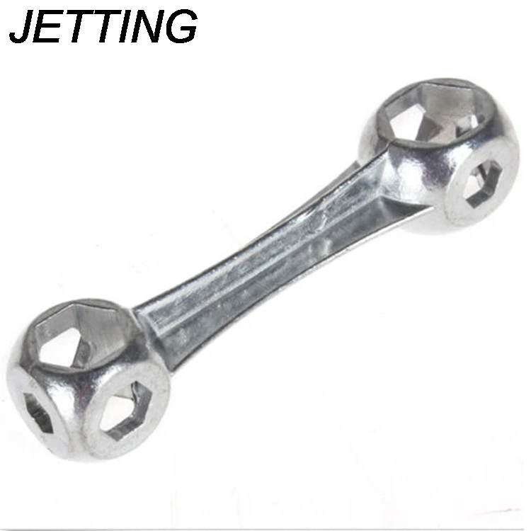 10 in 1 Galvanized Steel Hexagon Wrench Durable Bicycle Bike Repair Tool Bone Shape Hexagon Wrench Spanner 10 Holes Size 6-15mm