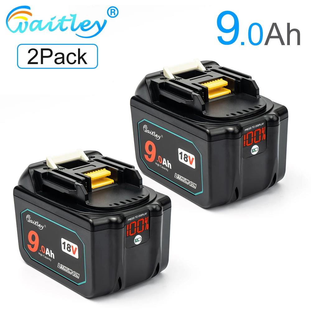 Waitley 18V 9.0Ah Battery for Makita Power Tool BL1830 BL1840 BL1850 BL1860  1890 18 v 18Volt 9000mAh Lithium-Ion Replacement 9A - AliExpress