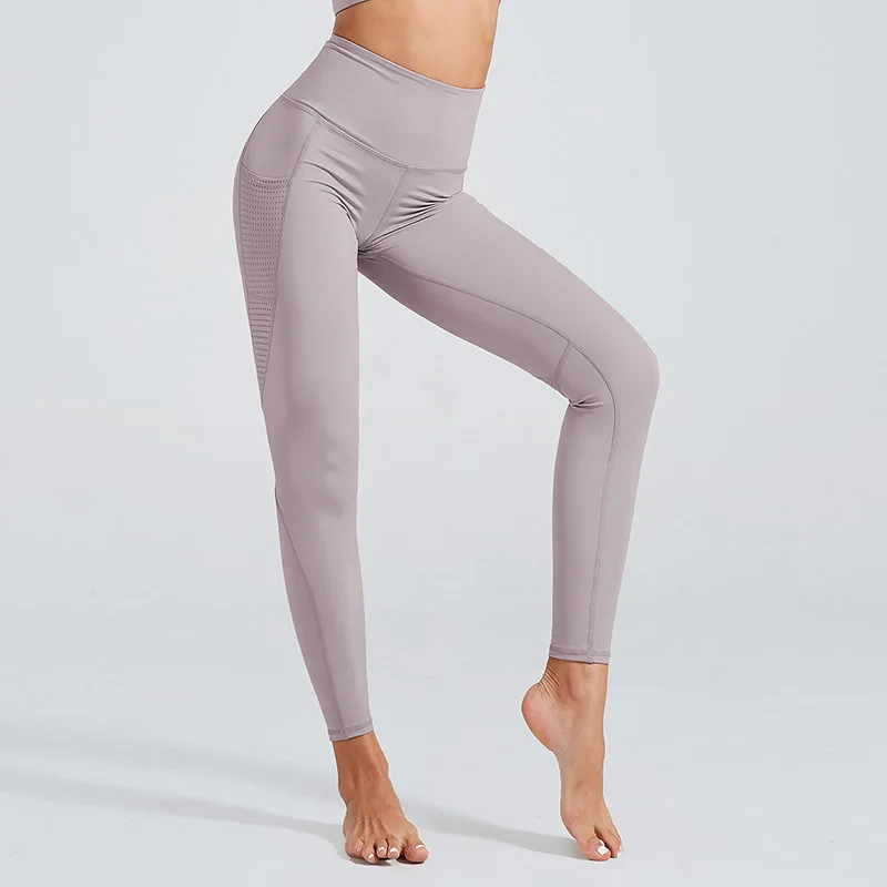 Nessaj, мягкие, на ощупь, для тренировок, тренажерного зала, фитнеса, леггинсы, женские, с высокой талией, спортивные, леггинсы с карманом, сетчатые, одноцветные, леггинсы