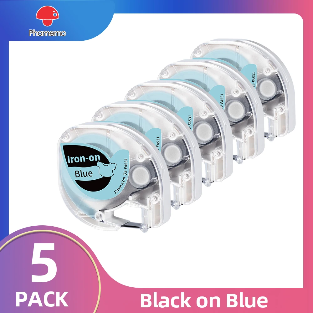 

Phomemo Fabric Iron-on 12mmx4m Label Tape Compatible for Dymo Letratag Labeller Labeling Machine 91221 & Phomemo P12 Label Maker