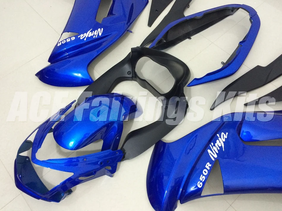 Легко Установка ABS Обтекатели комплект подходит для Kawasaki Ninja 650R ER-6F 06 07 08 650 ER6F 2006 2007 2008 Цвет: синий