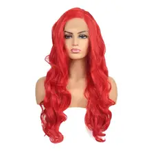 Websterwigs Горячие Красные кружевные передние термостойкие волокна волос тела волна синтетические волосы парики для женщин Glueless HandTied парик косплей