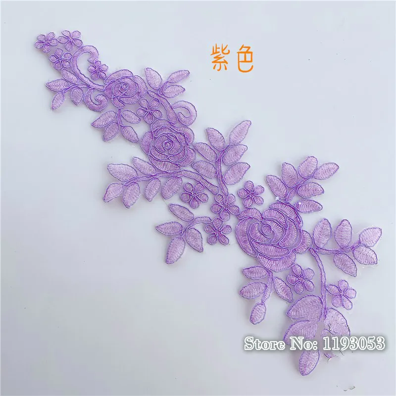 Purple 10 шт./лот автомобиль кости пара цветок кружева патч Вышивка Аппликация ручной работы DIY свадебное платье DIY невесты аксессуары для волос - Цвет: Purple