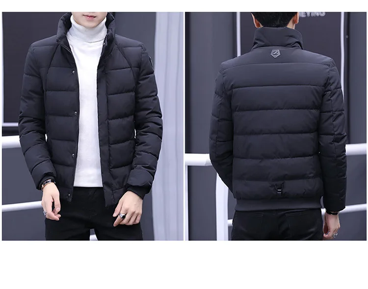 MEN'S Cotton-padded Coat Winter New Style Cool Handsome Coat Korean-style Trend Cotton-padded Jacket Students Short down Ja