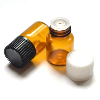 

1080pcs 2ml Small Glass Vials with Orifice Reducer and Cap Small Essential Mini Amber Oil Bottle