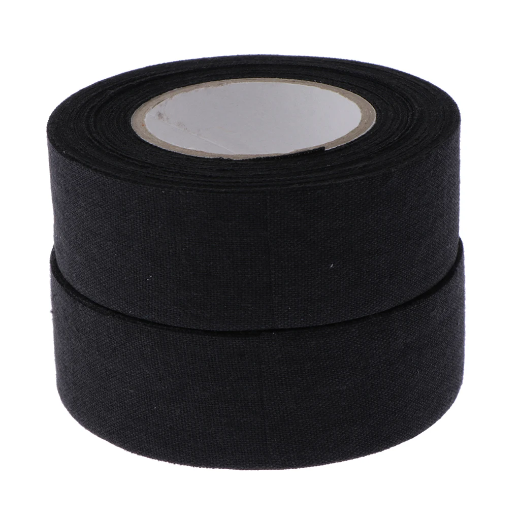 2 Rolls Cotton Cloth Ice Hockey Tape Adhesive Sticky Wrap Protective Gear 1 inch x 11 yards (Wide x Long)