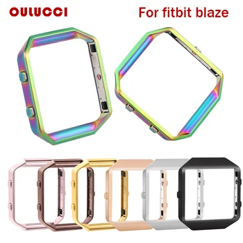 

Oulucci Stainless Steel Metal Frame Holder for fitbit blaze Smart Watch Accessories Case Cover Shell Black Rose Gold Silver