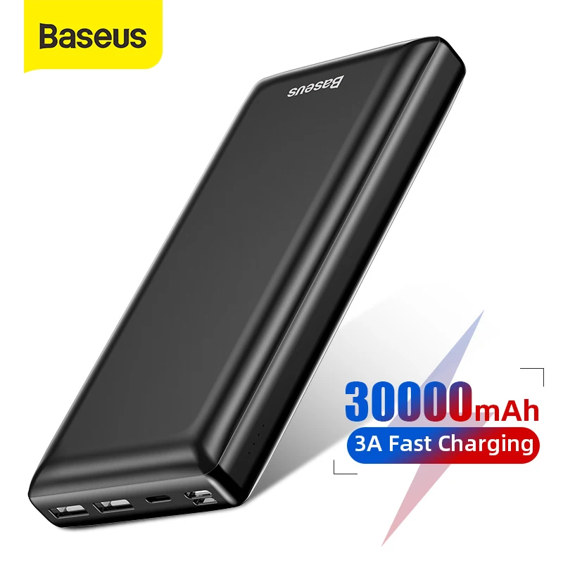 Внешний аккумулятор Baseus на 30000 мА · ч с портом Type C и поддержкой быстрой