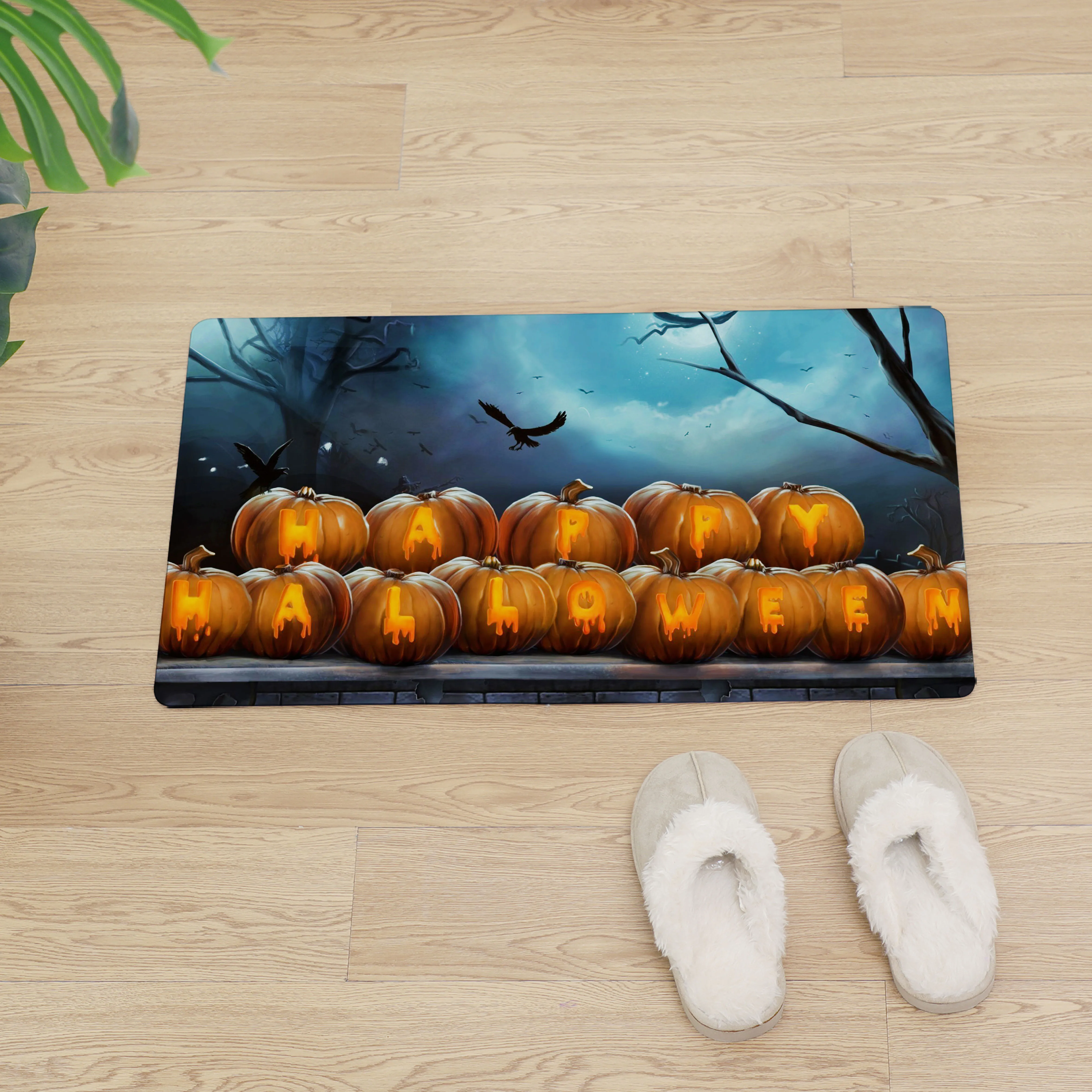 Halloween Entrance Doormat Kitchen Mat For Floor Door Mats Non-slip Home Mat PVC Soft Skin Waterproof Rug Welcome Carpet