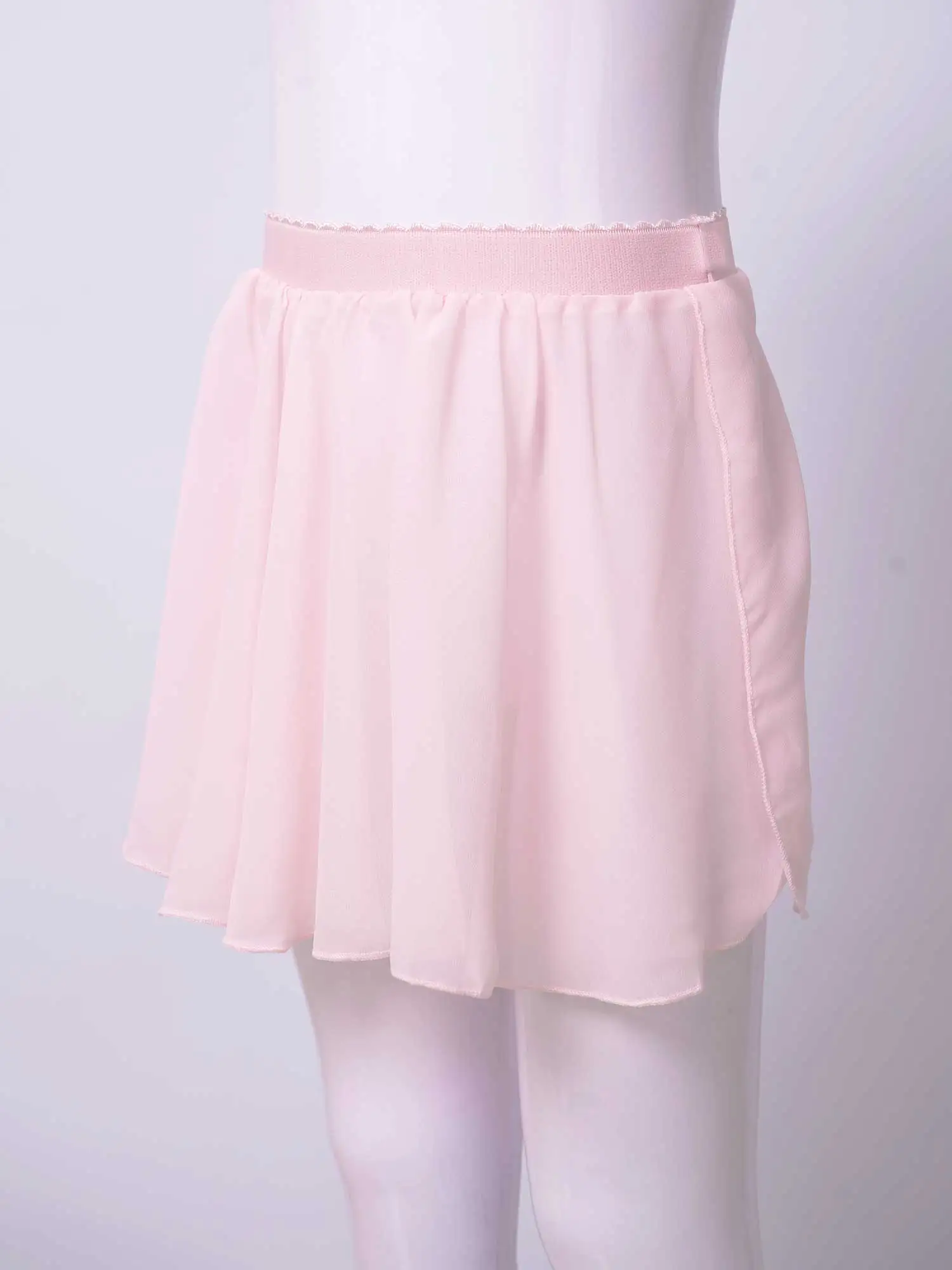 Kids Girl Stylish Ballet Dancewear Skirts Elastic Waistband Solid Color Chiffon Veil Skirt Professional Ballerina Dance Costume