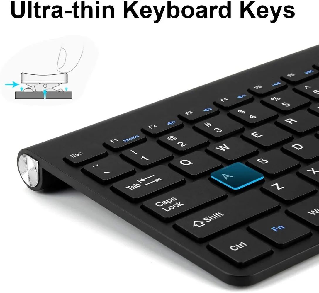 Беспроводная клавиатура и мышь для ноутбуков тонкий компактный внешний Usb мини