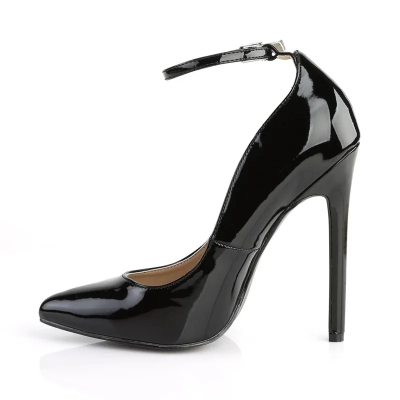 2023 New Women Pumps Spring Fall Office Shoes Patent Leather Buckle Strap 13CM Thin High Heels waterproof shoes for women black